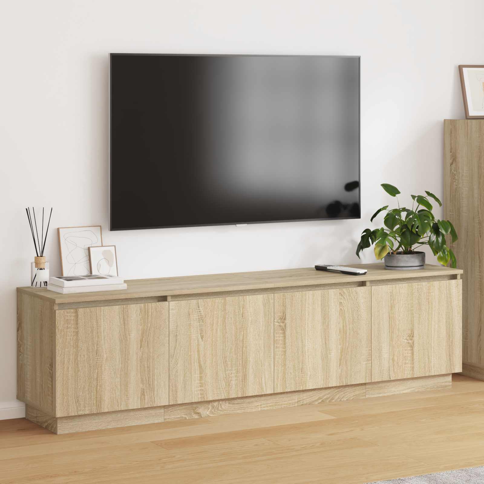 Meuble TV 180 x 38 x 49 cm Chêne Sonoma Bois d'ingénierie - XIOS