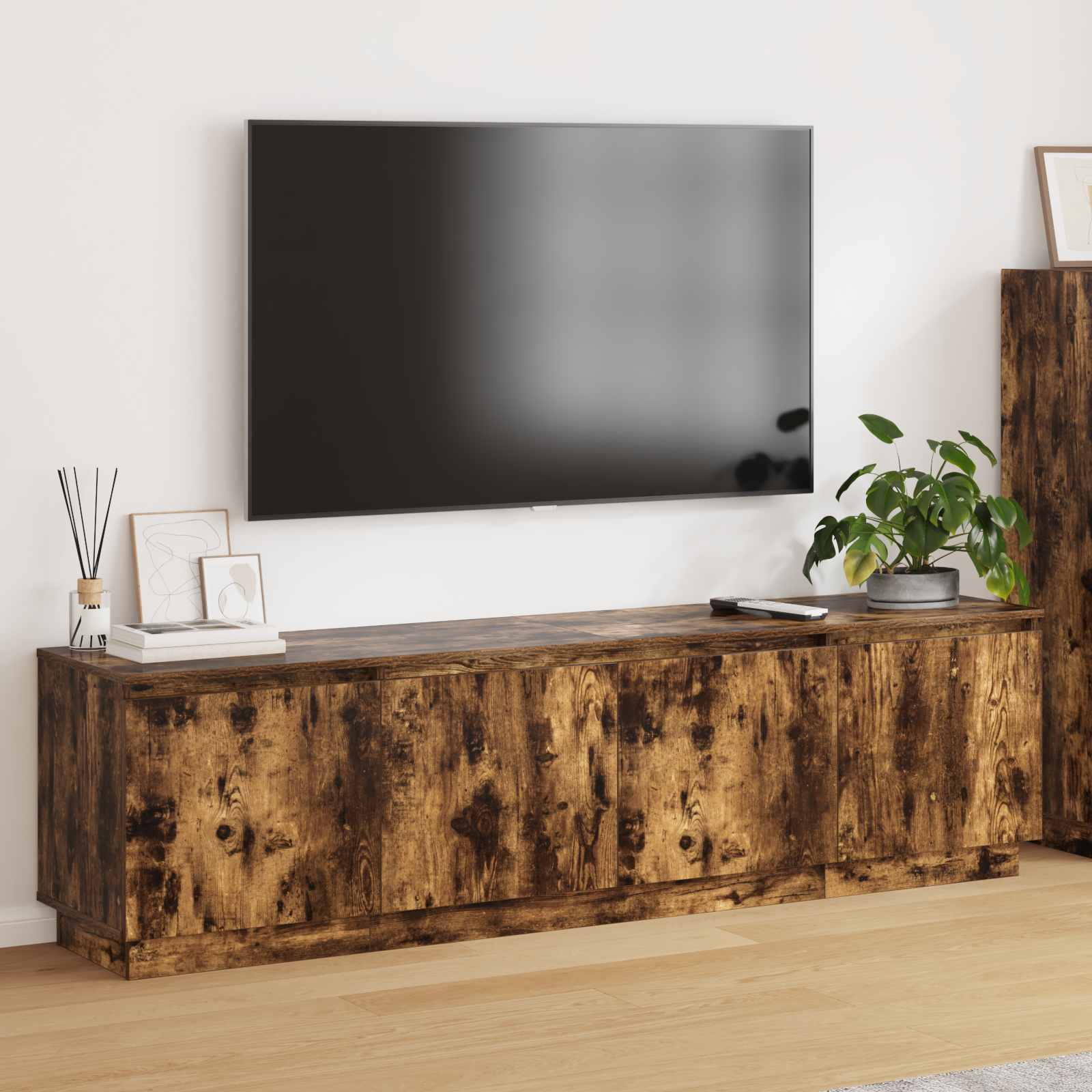 Meuble TV 180 x 38 x 49 cm Chêne fumé Bois d'ingénierie - XIOS