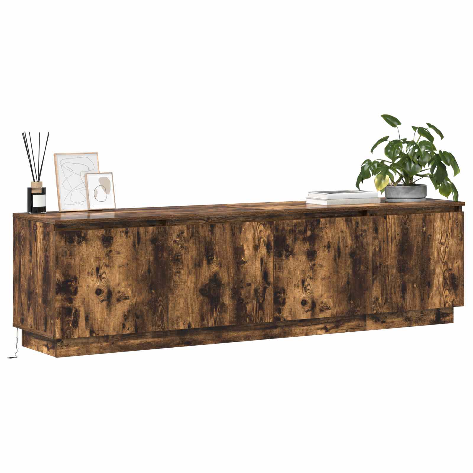 Meuble TV 180 x 38 x 49 cm Chêne fumé Bois d'ingénierie - XIOS