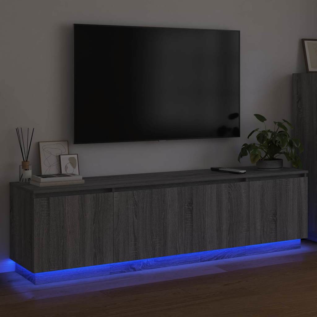 Meuble TV avec LED Sonoma gris 180 x 38 x 49 cm - XIOS