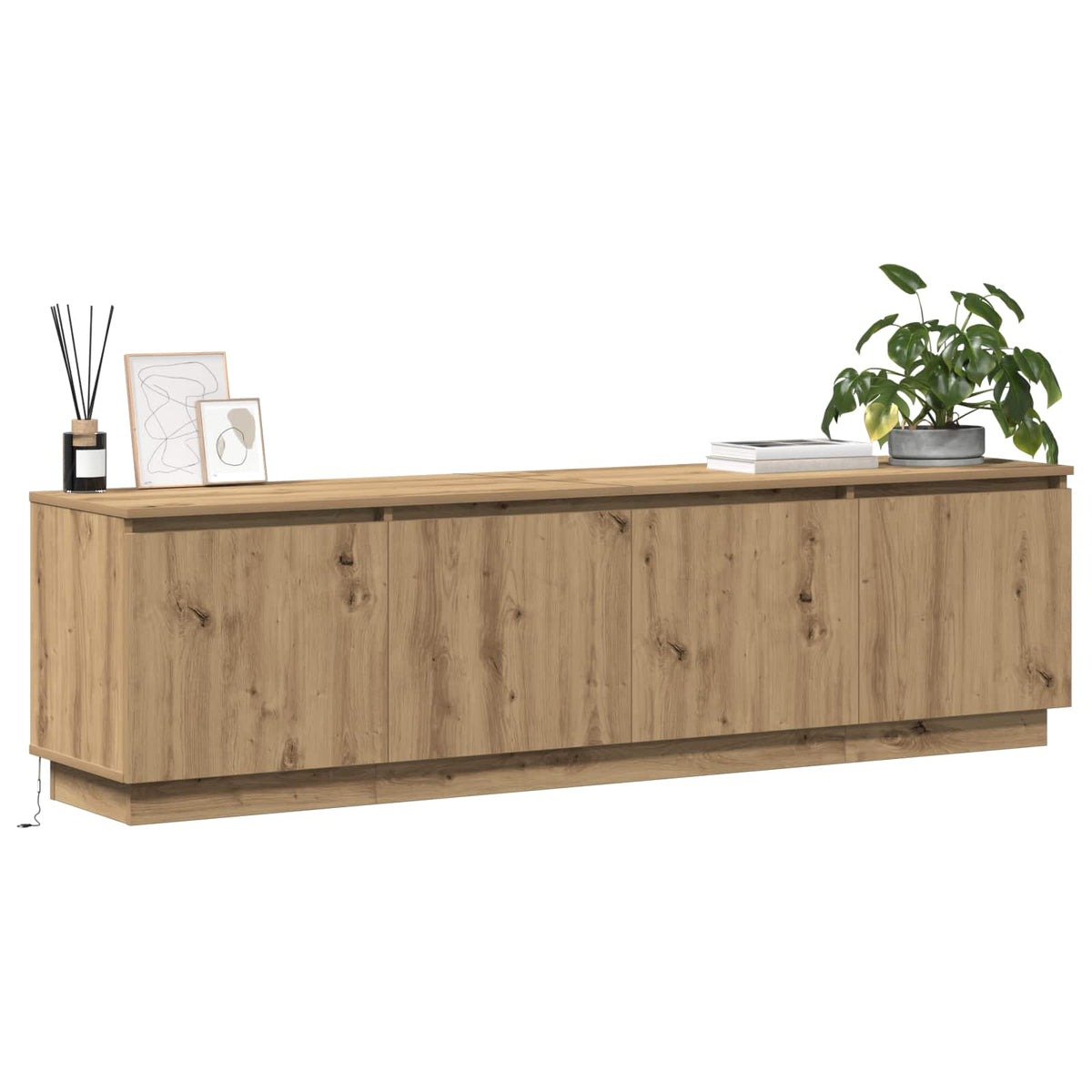Meuble TV 180 x 38 x 49 cm Chêne artisanal Bois d'ingénierie - XIOS