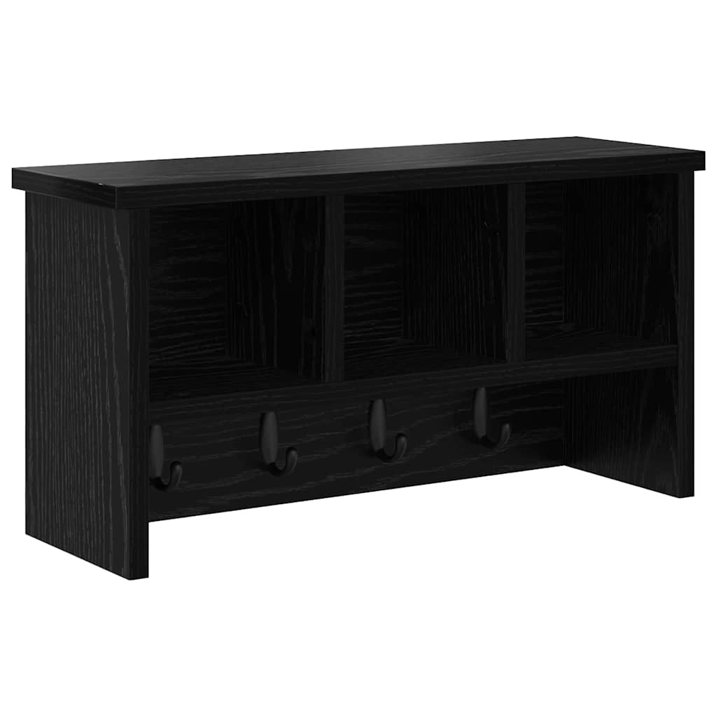 Porte-manteau mural avec étagère Chêne noir 50 x 16 x 26 cm - XIOS