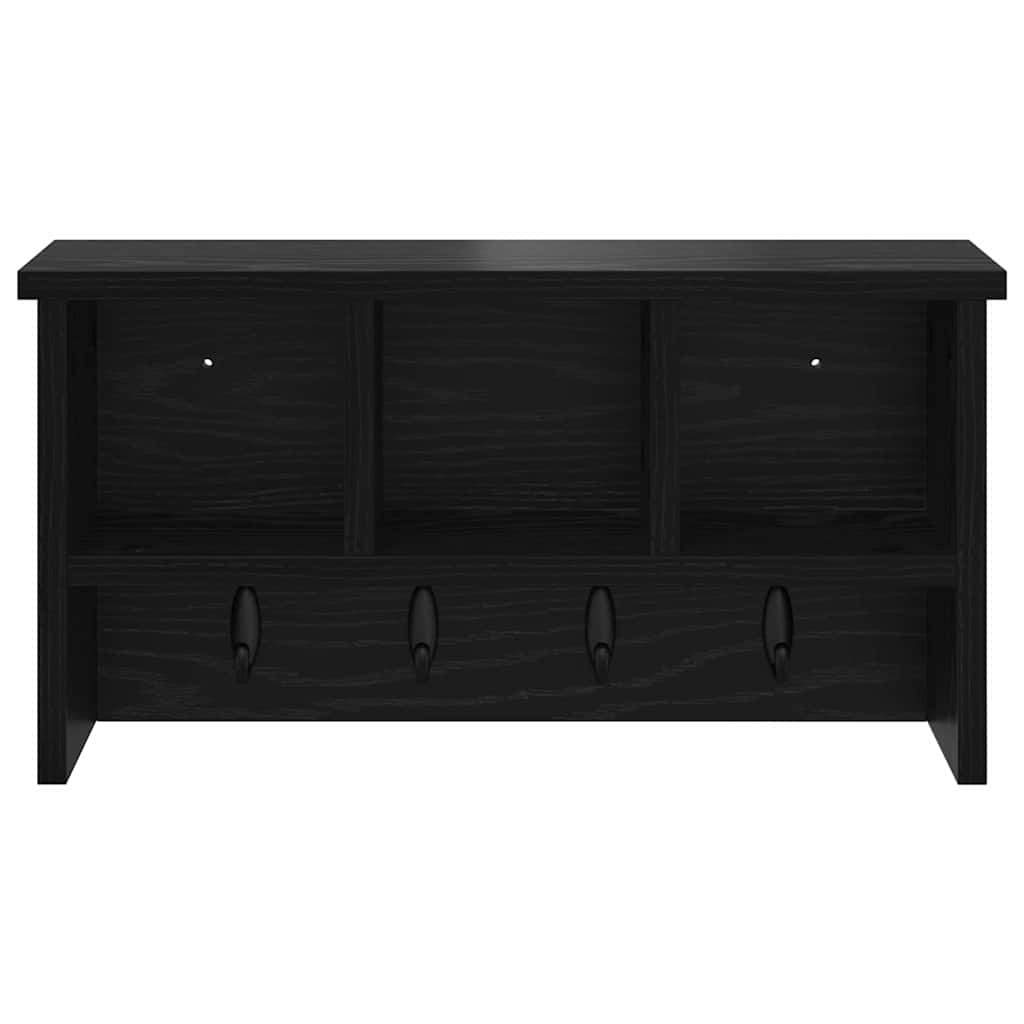 Porte-manteau mural avec étagère Chêne noir 50 x 16 x 26 cm - XIOS