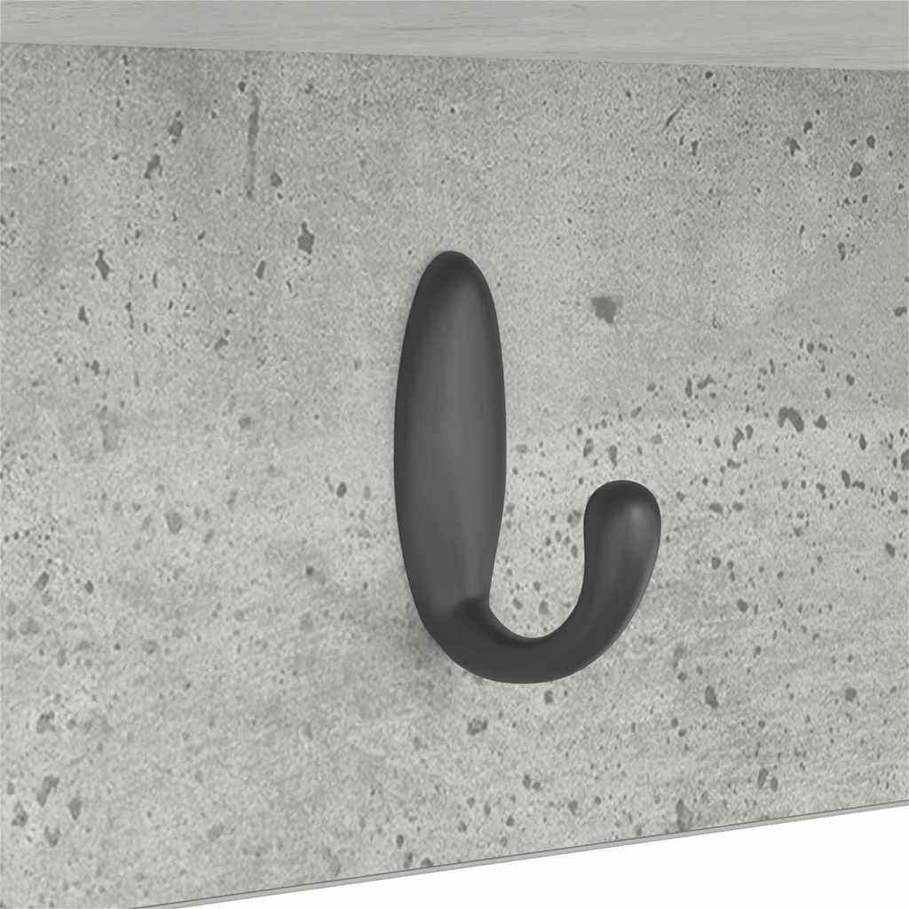 Porte-manteau mural avec étagère Gris béton 50 x 16 x 26 cm