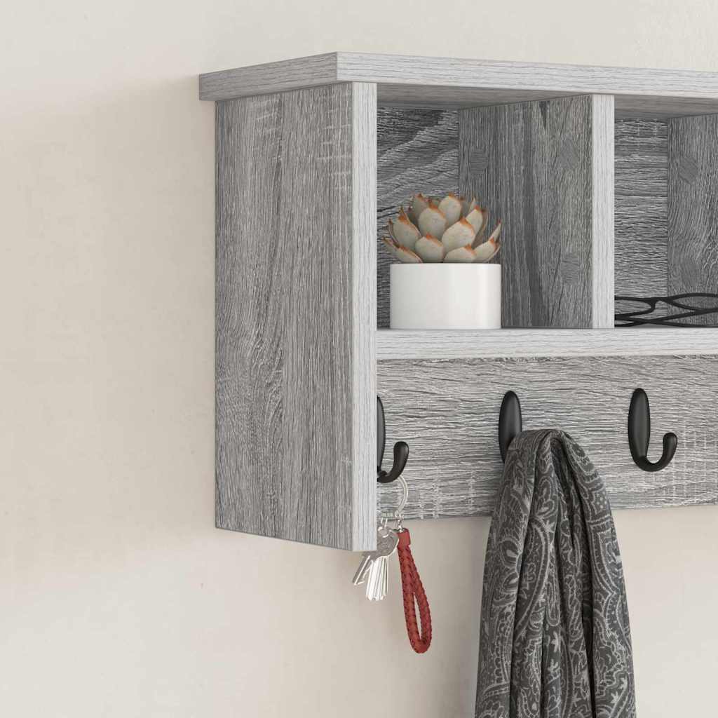 Porte-manteau mural avec étagère Sonoma gris 50 x 16 x 26 cm