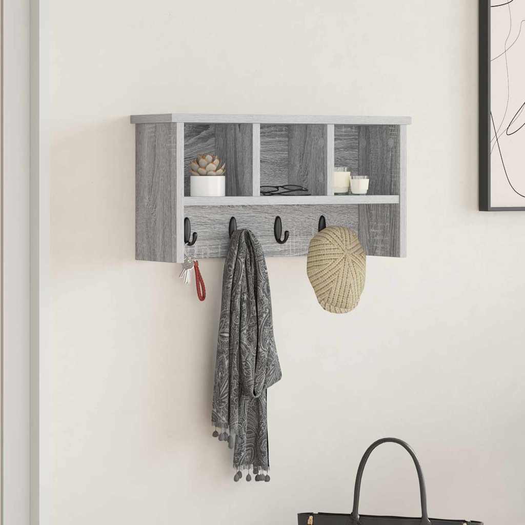 Porte-manteau mural avec étagère Sonoma gris 50 x 16 x 26 cm - XIOS