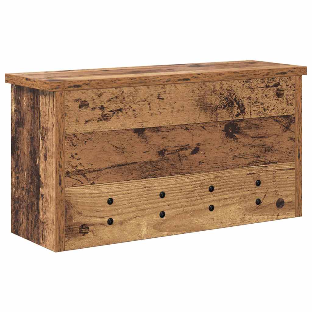 Porte-manteau mural avec étagère Bois ancien 50 x 16 x 26 cm - XIOS