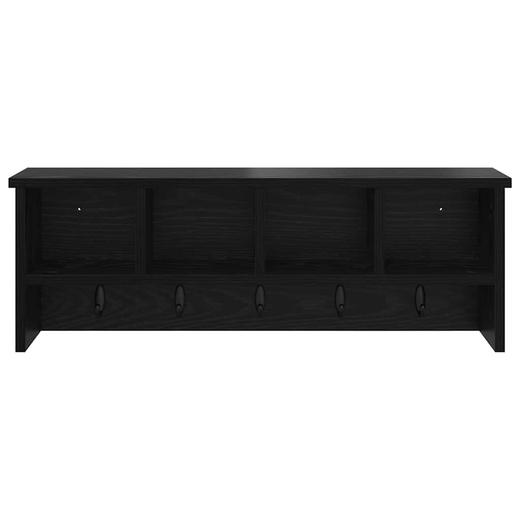 Porte-manteau mural avec étagère Chêne noir 75 x 16 x 26 cm - XIOS