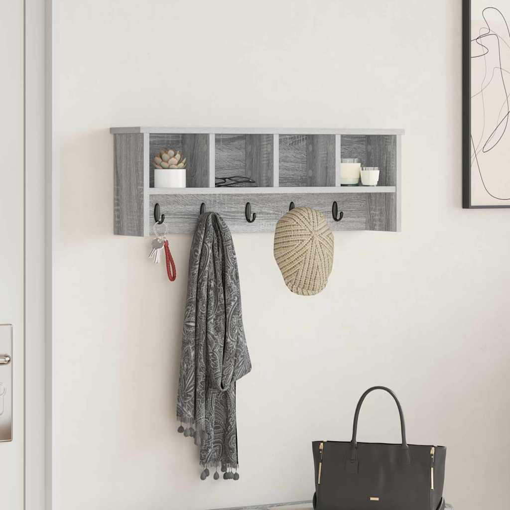 Porte-manteau mural avec étagère Sonoma gris 75 x 16 x 26 cm - XIOS