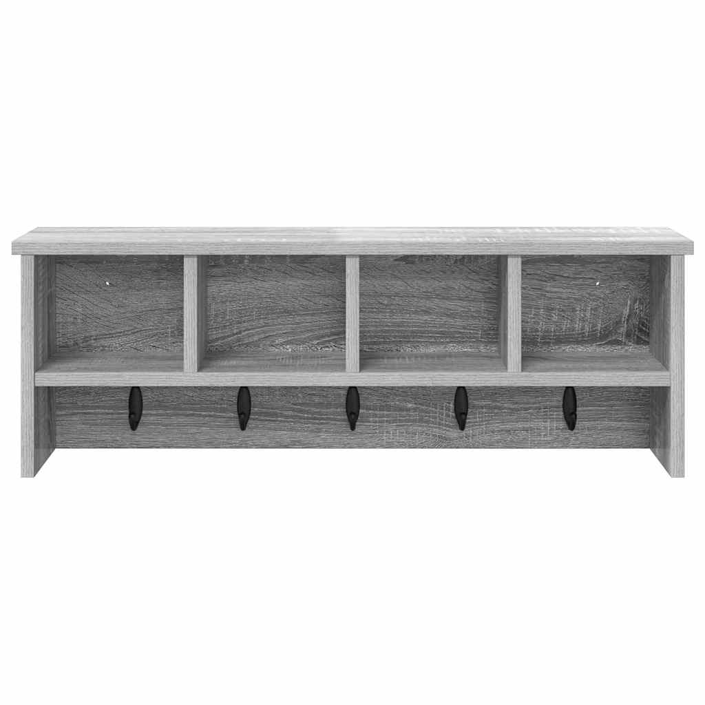 Porte-manteau mural avec étagère Sonoma gris 75 x 16 x 26 cm
