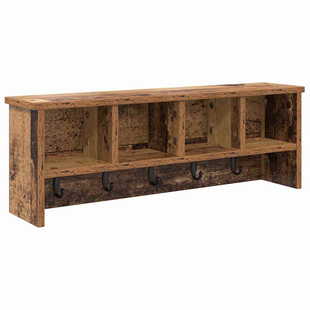 Porte-manteau mural avec étagère Bois ancien 75 x 16 x 26 cm - XIOS