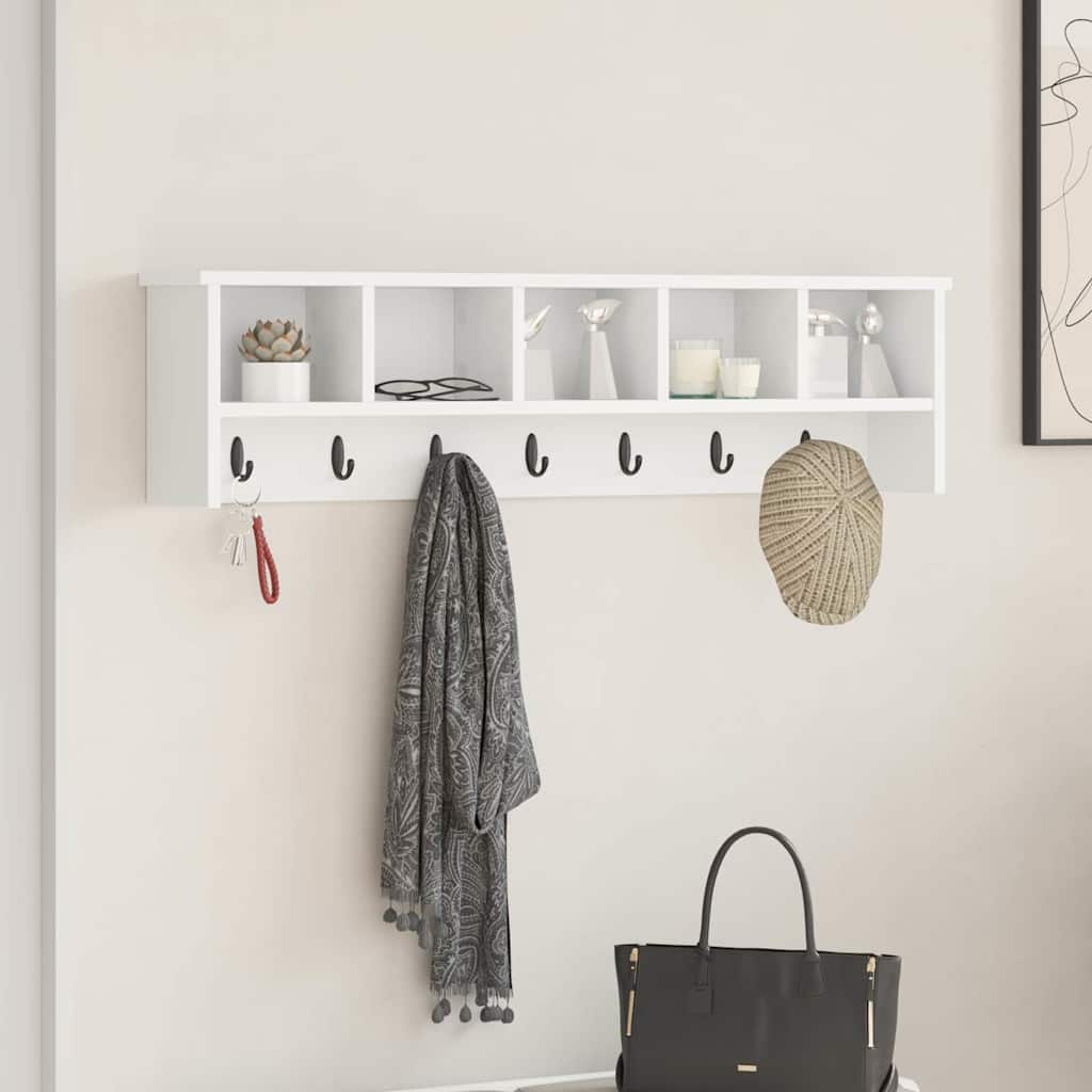 Porte-manteau mural Blanc 100 x 16 x 26 cm Bois d'ingénierie - XIOS