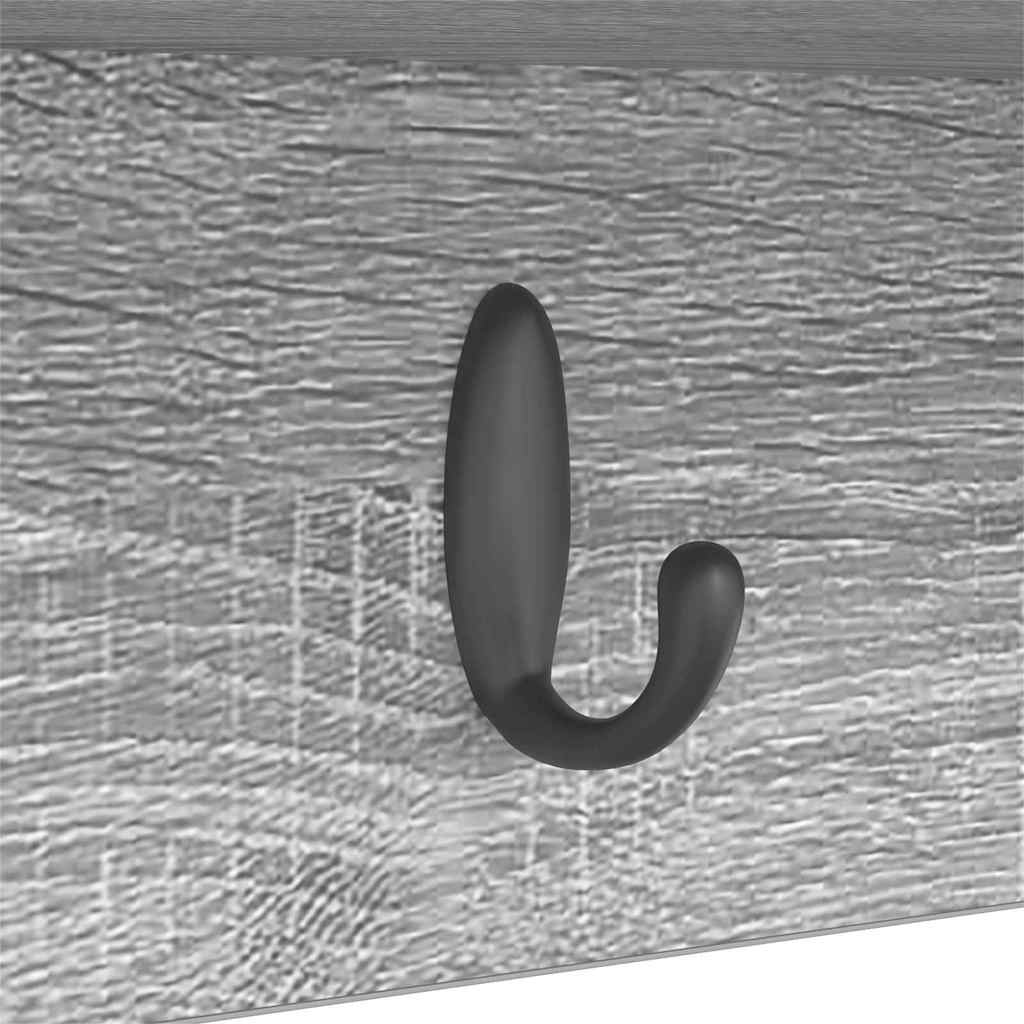 Porte-manteau mural avec étagère Sonoma gris 100 x 16 x 26 cm