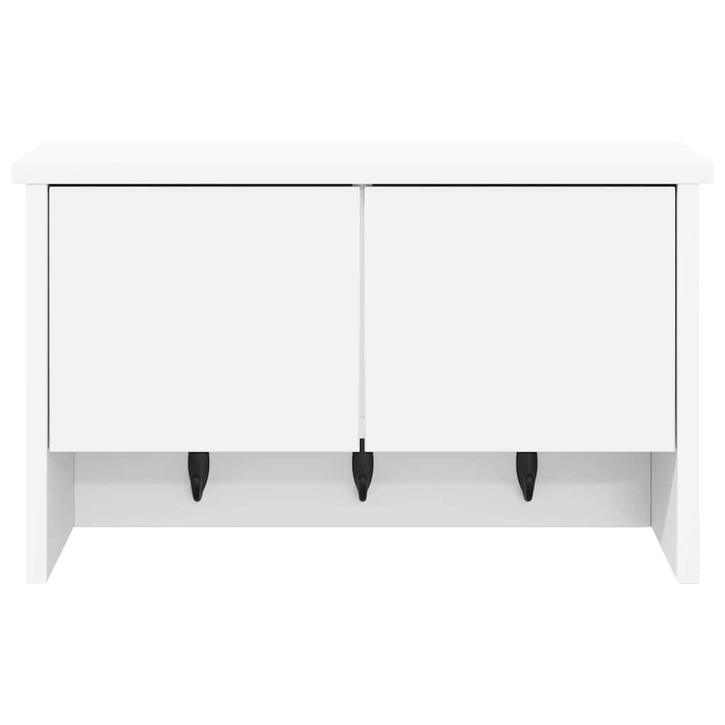 Porte-manteau mural Blanc 50 x 20 x 30 cm Bois d'ingénierie