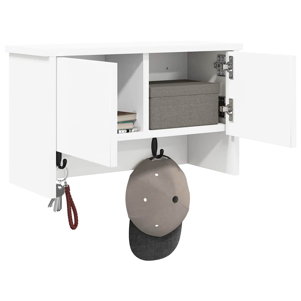 Porte-manteau mural Blanc 50 x 20 x 30 cm Bois d'ingénierie