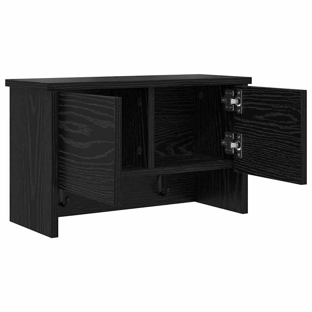 Porte-manteau mural avec étagère Chêne noir 50 x 20 x 30 cm - XIOS