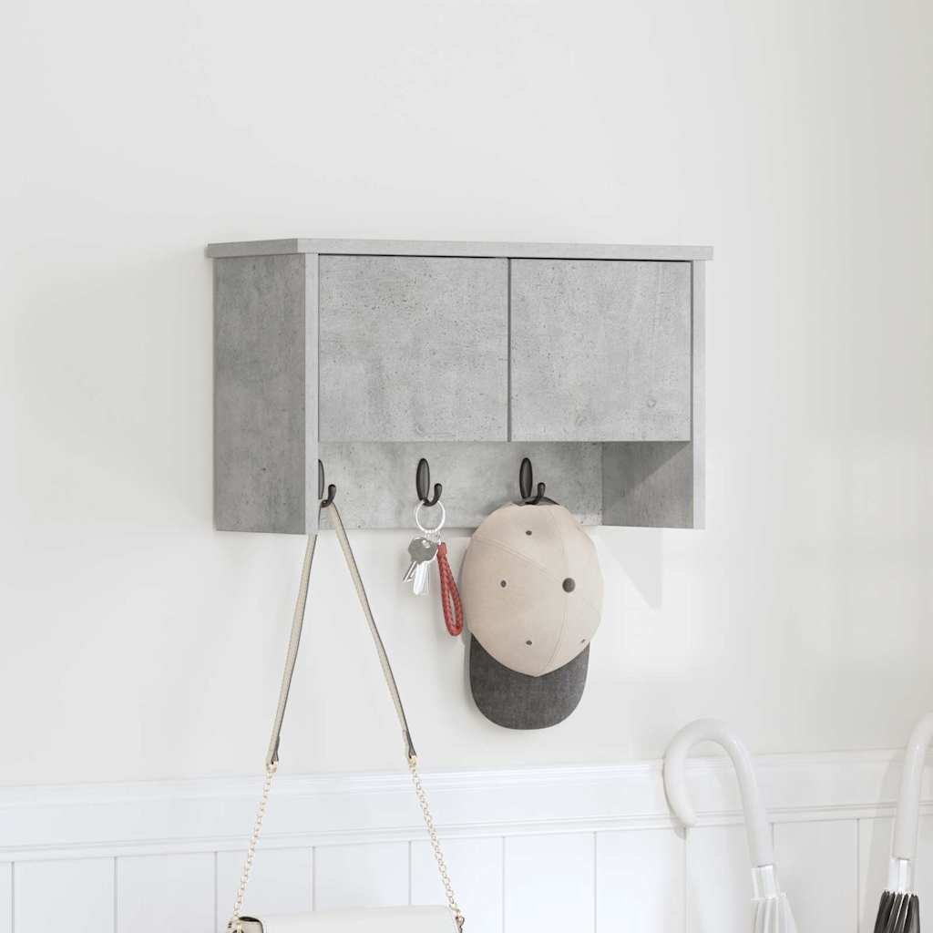 Porte-manteau mural avec étagère Gris béton 50 x 20 x 30 cm - XIOS