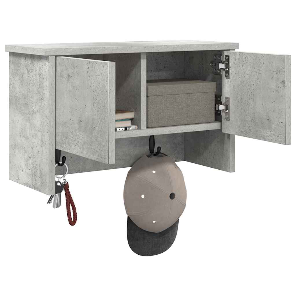Porte-manteau mural avec étagère Gris béton 50 x 20 x 30 cm - XIOS