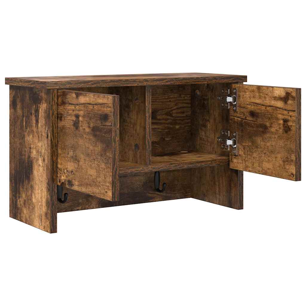 Porte-manteau mural avec étagère Chêne fumé 50 x 20 x 30 cm - XIOS