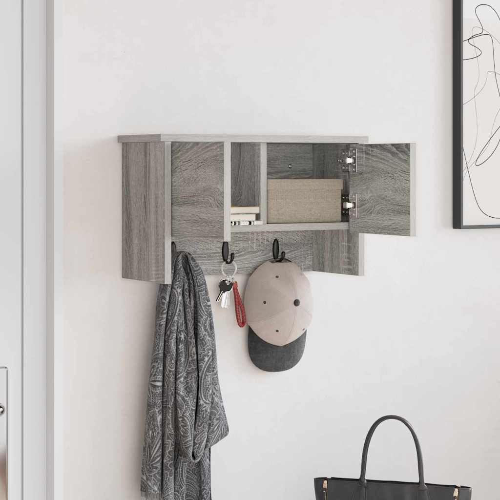 Porte-manteau mural avec étagère Sonoma gris 50 x 20 x 30 cm - XIOS