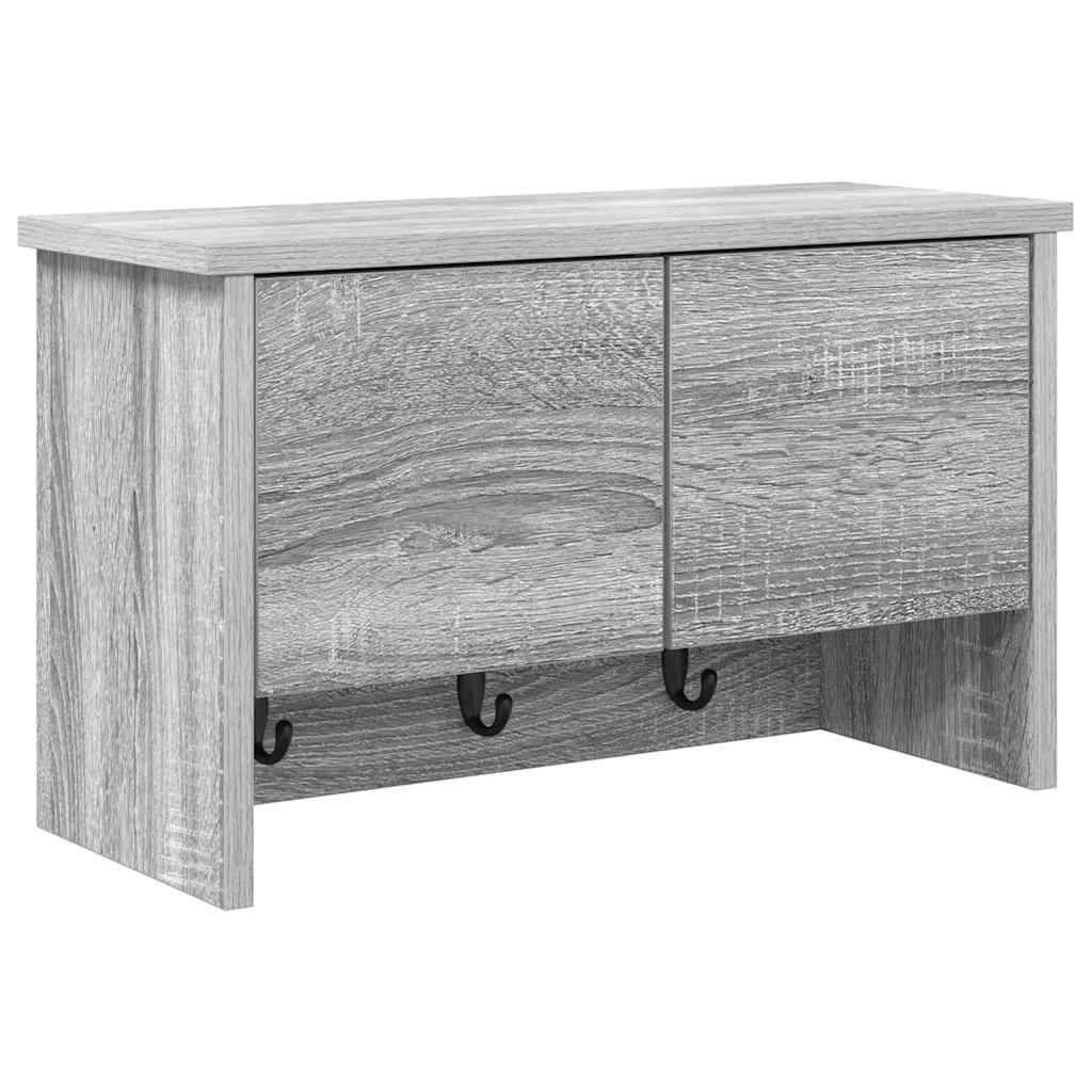 Porte-manteau mural avec étagère Sonoma gris 50 x 20 x 30 cm