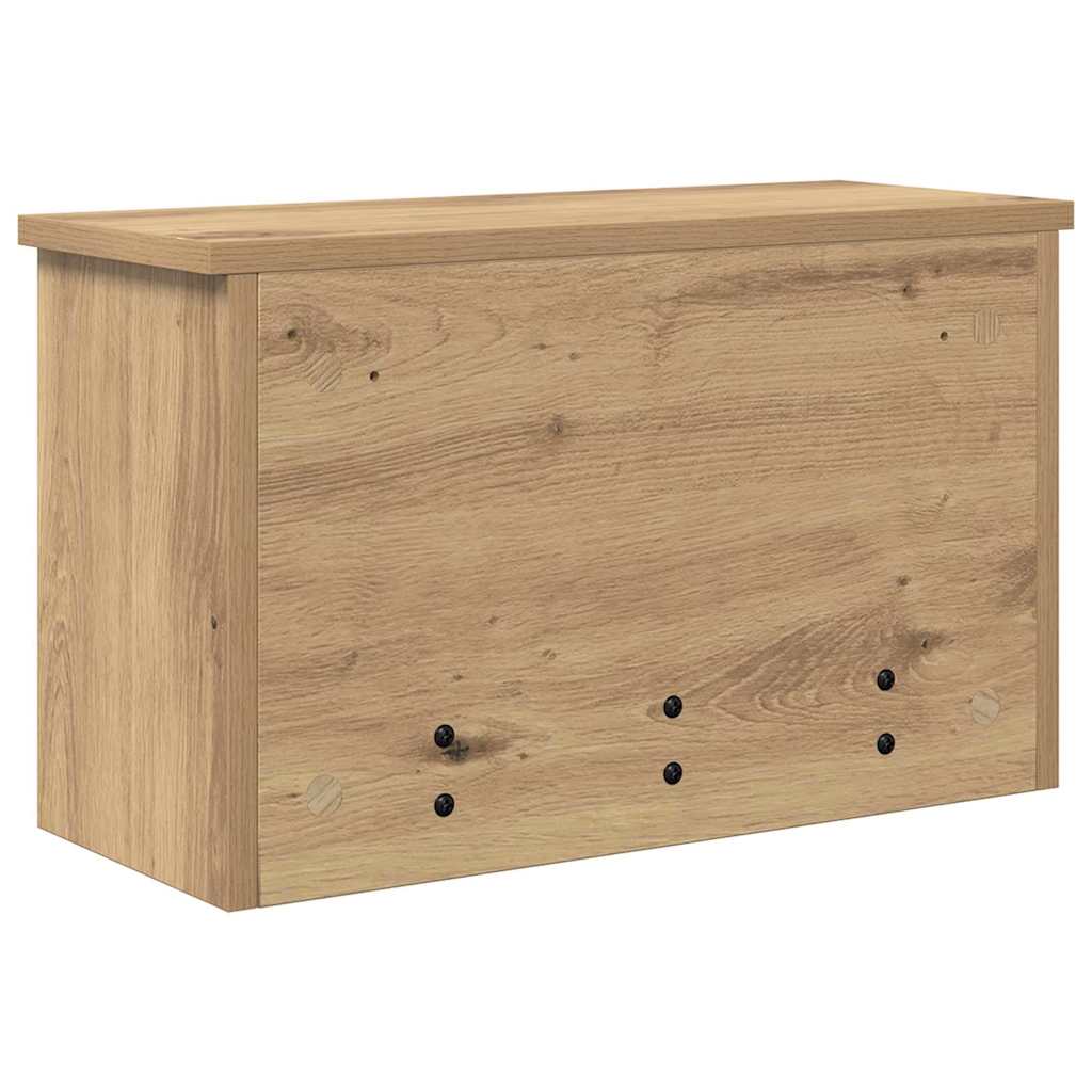 Porte-manteau mural avec porte chêne artisanal 50 x 20 x 30 cm - XIOS