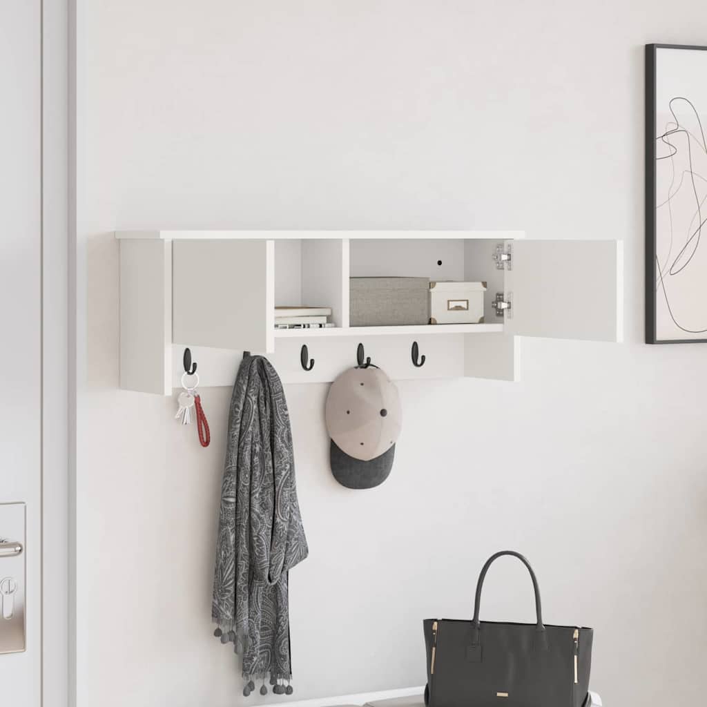 Porte-manteau mural Blanc 80 x 20 x 30 cm Bois d'ingénierie
