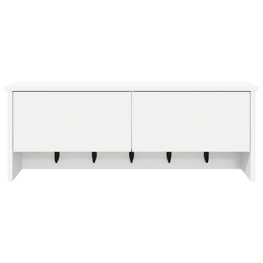 Porte-manteau mural Blanc 80 x 20 x 30 cm Bois d'ingénierie