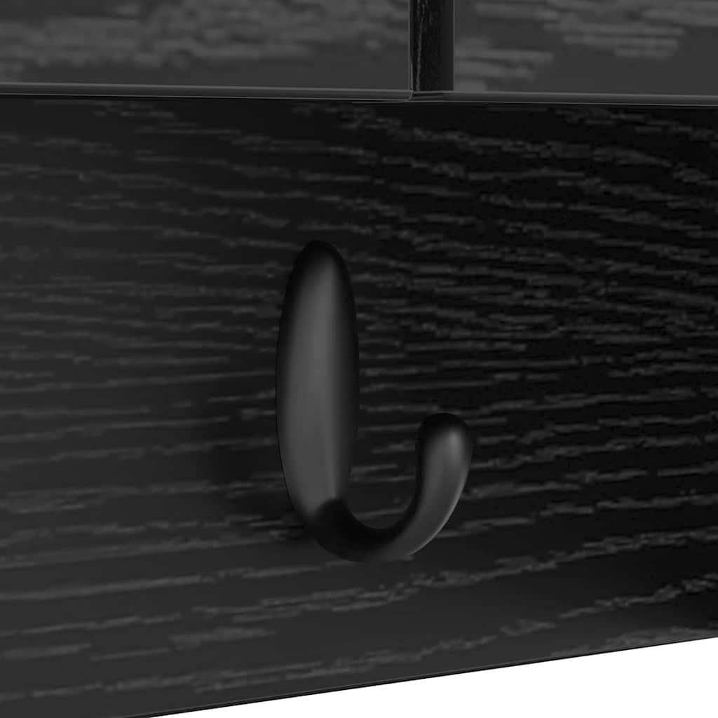 Porte-manteau mural avec étagère Chêne noir 80 x 20 x 30 cm