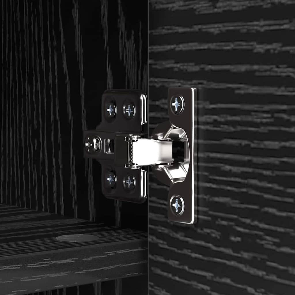 Porte-manteau mural avec étagère Chêne noir 80 x 20 x 30 cm