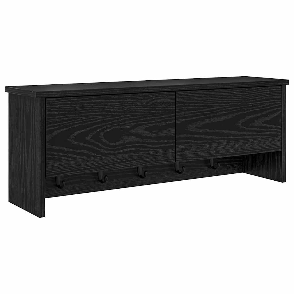 Porte-manteau mural avec étagère Chêne noir 80 x 20 x 30 cm