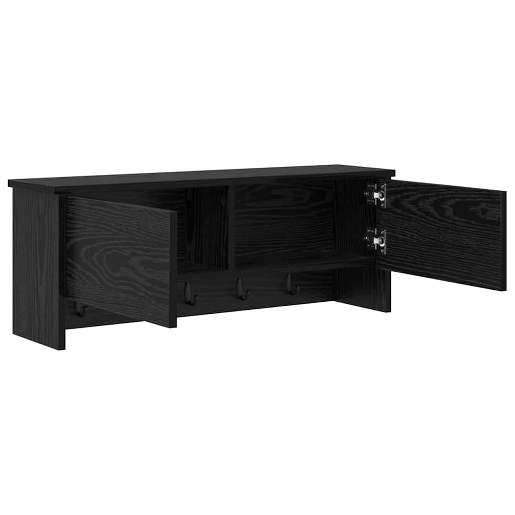 Porte-manteau mural avec étagère Chêne noir 80 x 20 x 30 cm