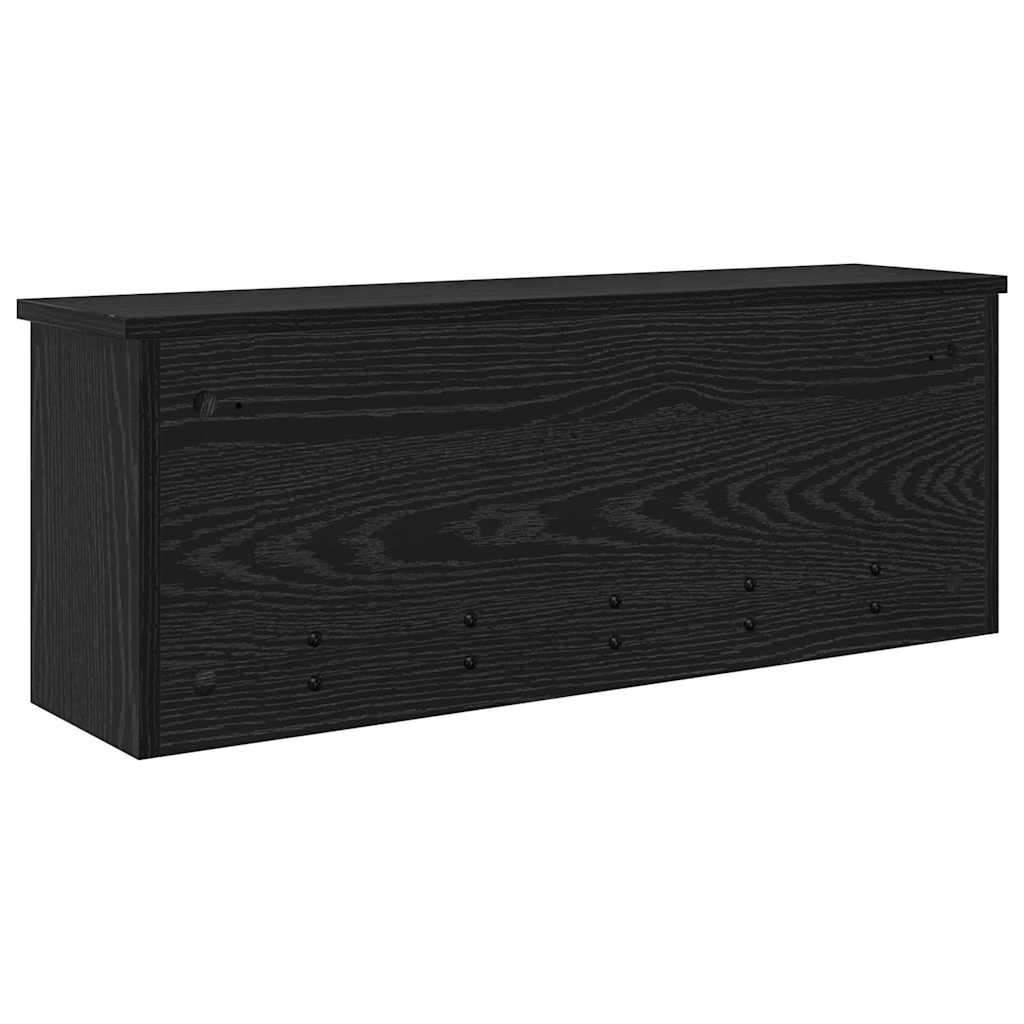 Porte-manteau mural avec étagère Chêne noir 80 x 20 x 30 cm