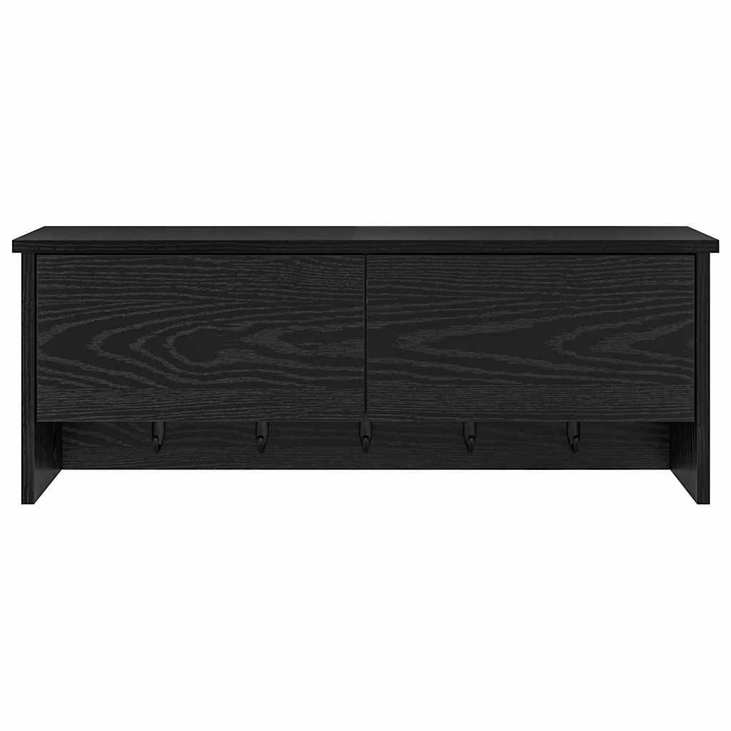Porte-manteau mural avec étagère Chêne noir 80 x 20 x 30 cm