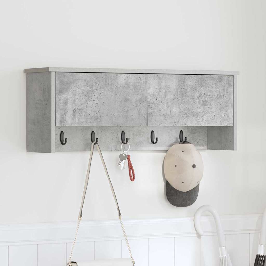 Porte-manteau mural avec étagère Gris béton 80 x 20 x 30 cm - XIOS