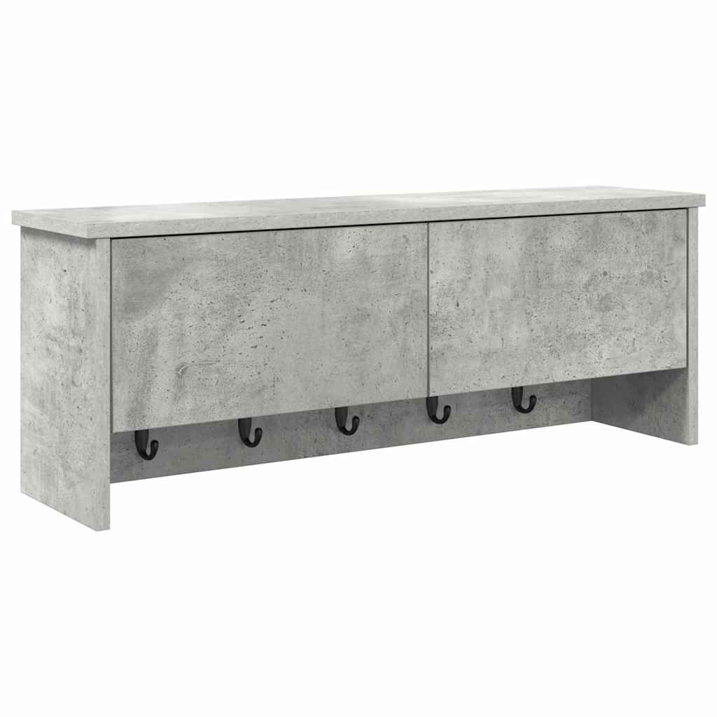 Porte-manteau mural avec étagère Gris béton 80 x 20 x 30 cm - XIOS