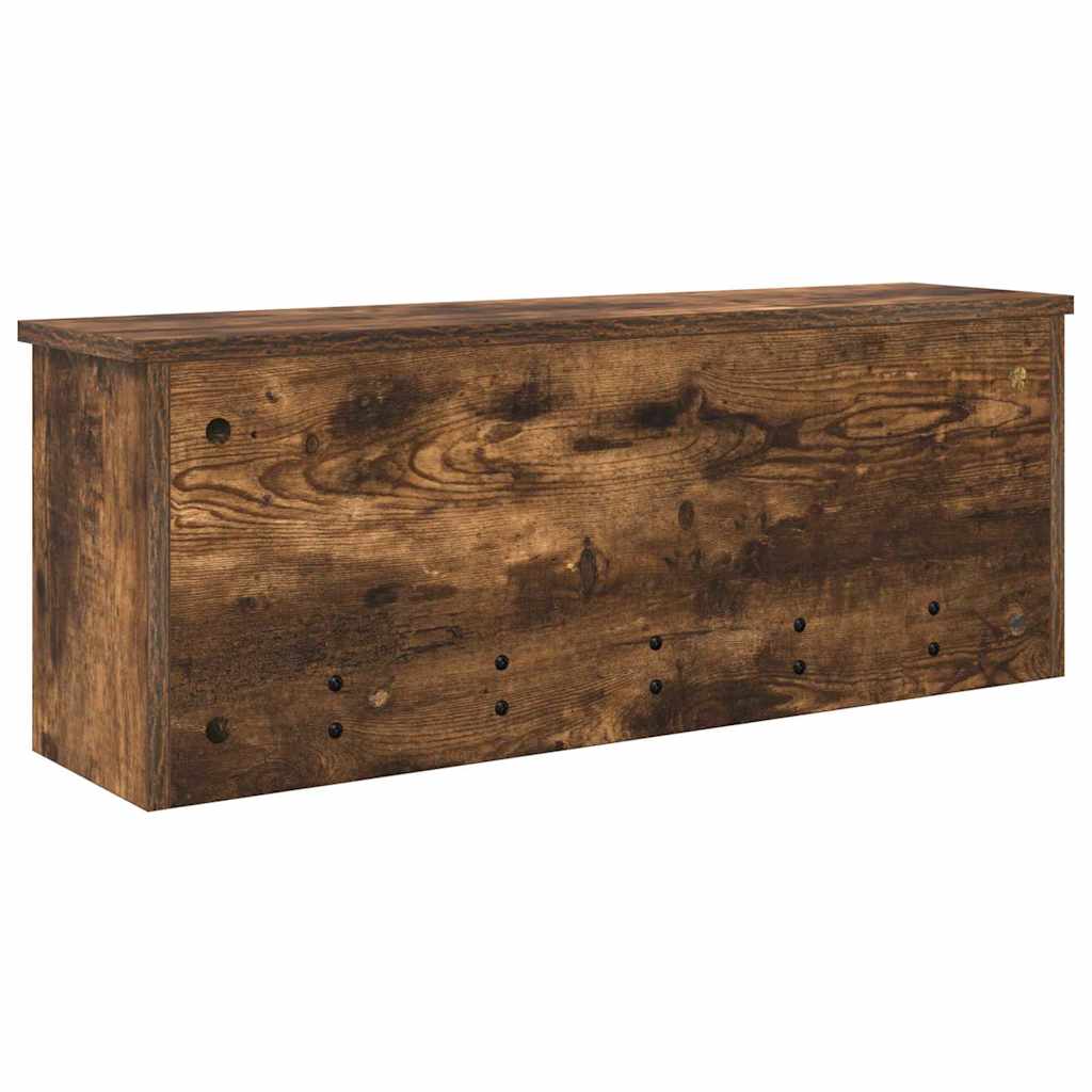 Porte-manteau mural avec étagère Chêne fumé 80 x 20 x 30 cm