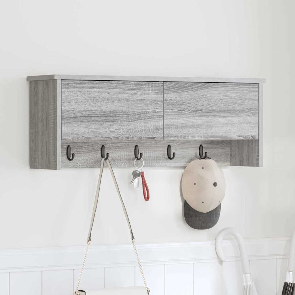 Porte-manteau mural avec étagère Sonoma gris 80 x 20 x 30 cm