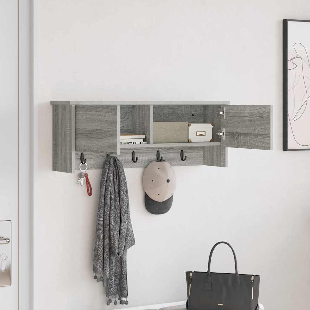 Porte-manteau mural avec étagère Sonoma gris 80 x 20 x 30 cm - XIOS