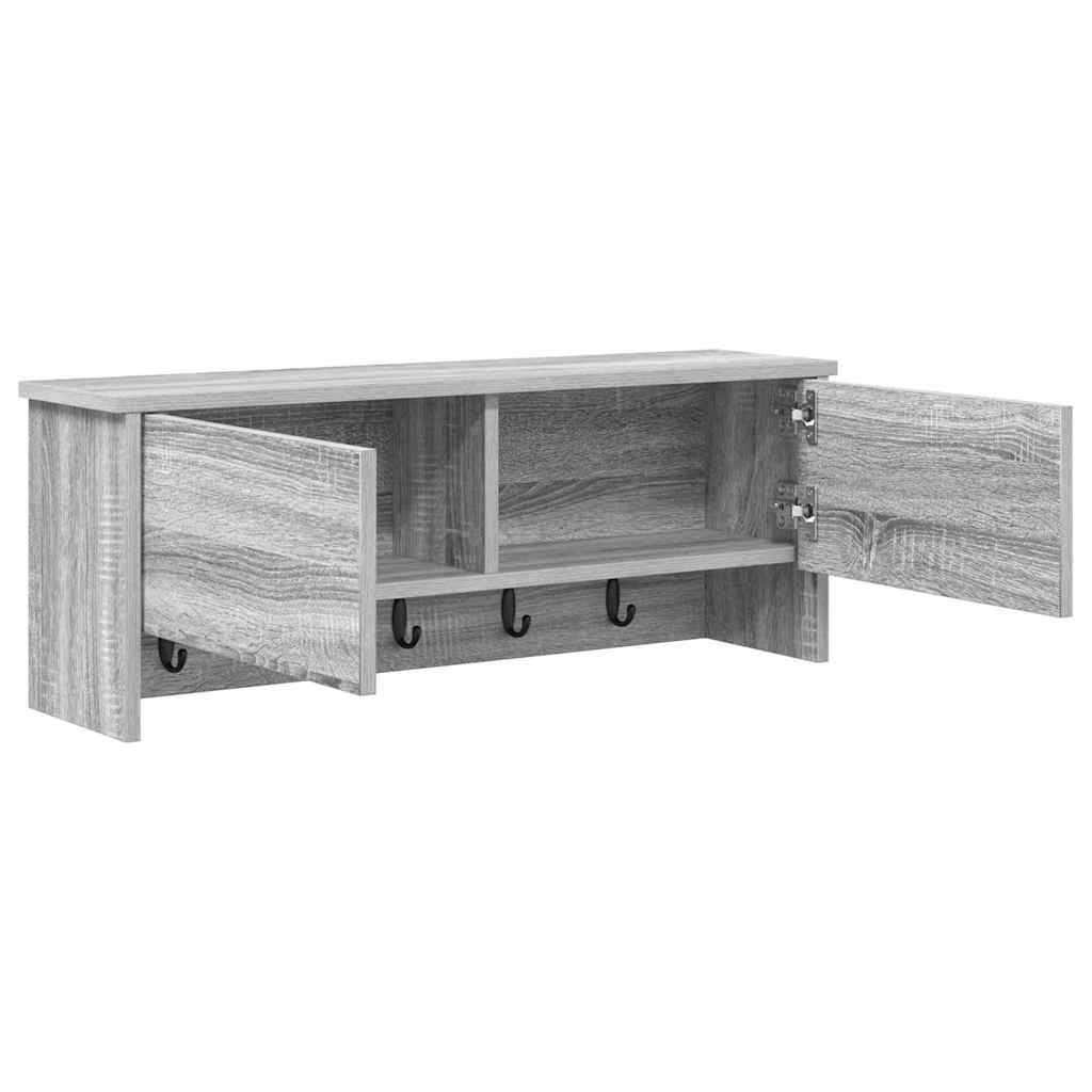 Porte-manteau mural avec étagère Sonoma gris 80 x 20 x 30 cm - XIOS