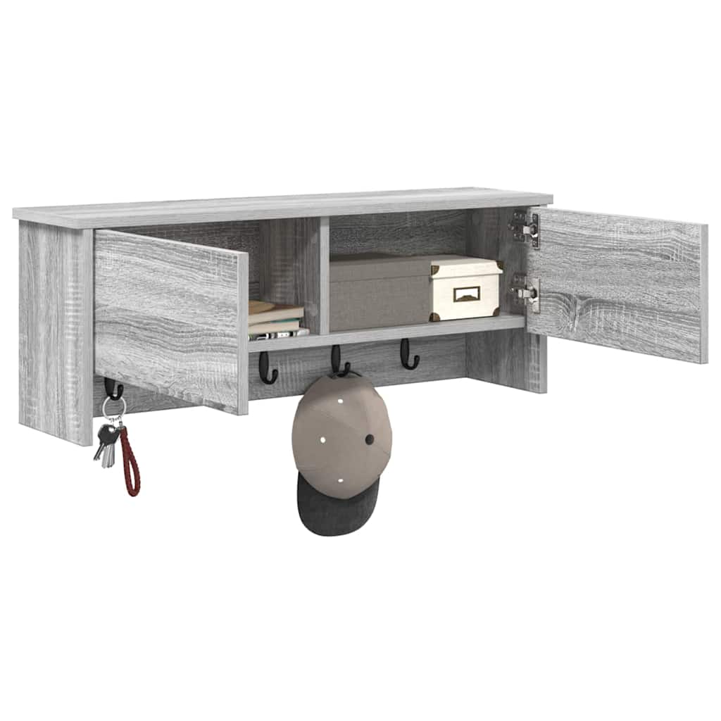 Porte-manteau mural avec étagère Sonoma gris 80 x 20 x 30 cm - XIOS