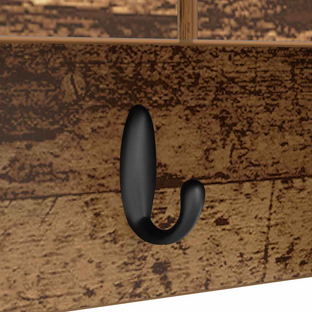 Porte-manteau mural avec étagère Bois ancien 80 x 20 x 30 cm