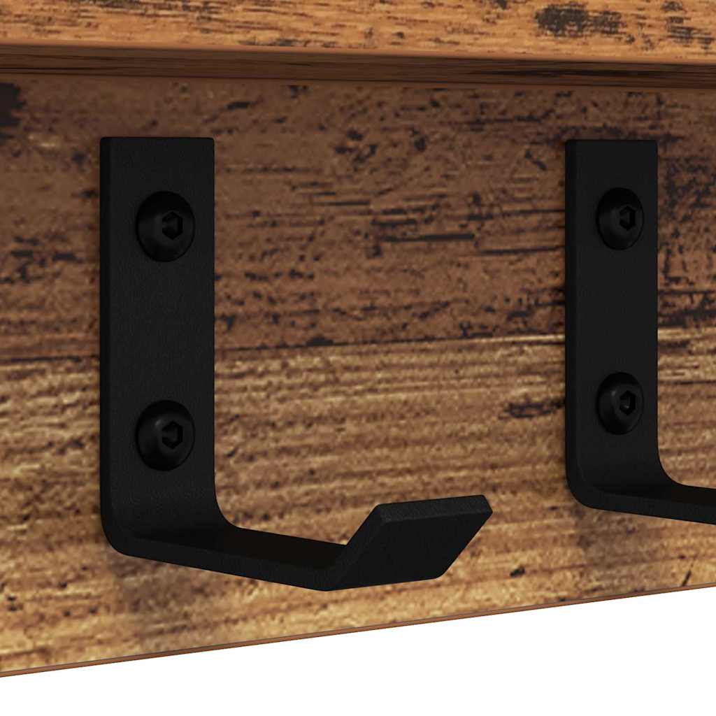 Porte-manteau mural Bois ancien 80 x 10,5 x 10,5 cm - XIOS