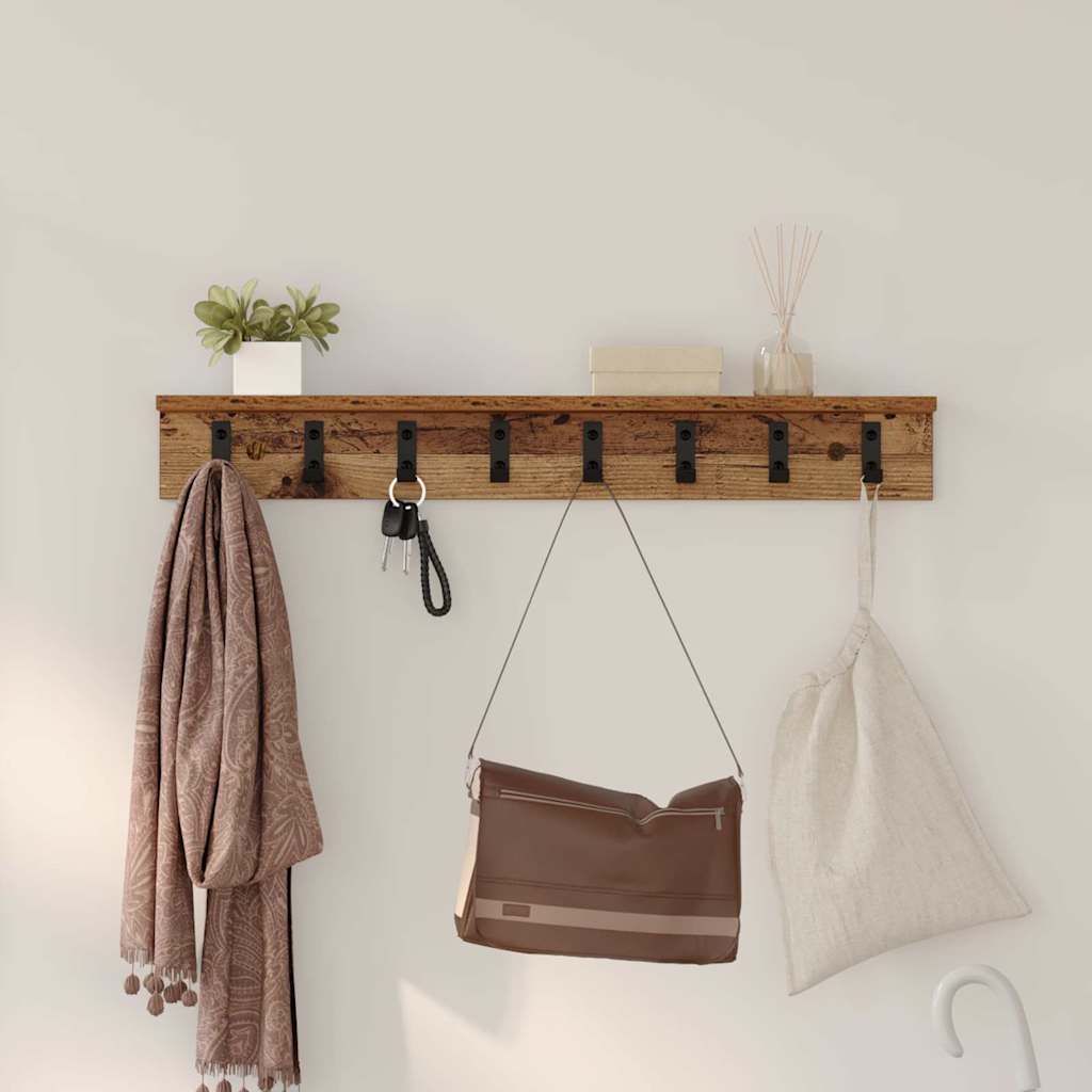 Porte-manteau mural Bois ancien 80 x 10,5 x 10,5 cm - XIOS