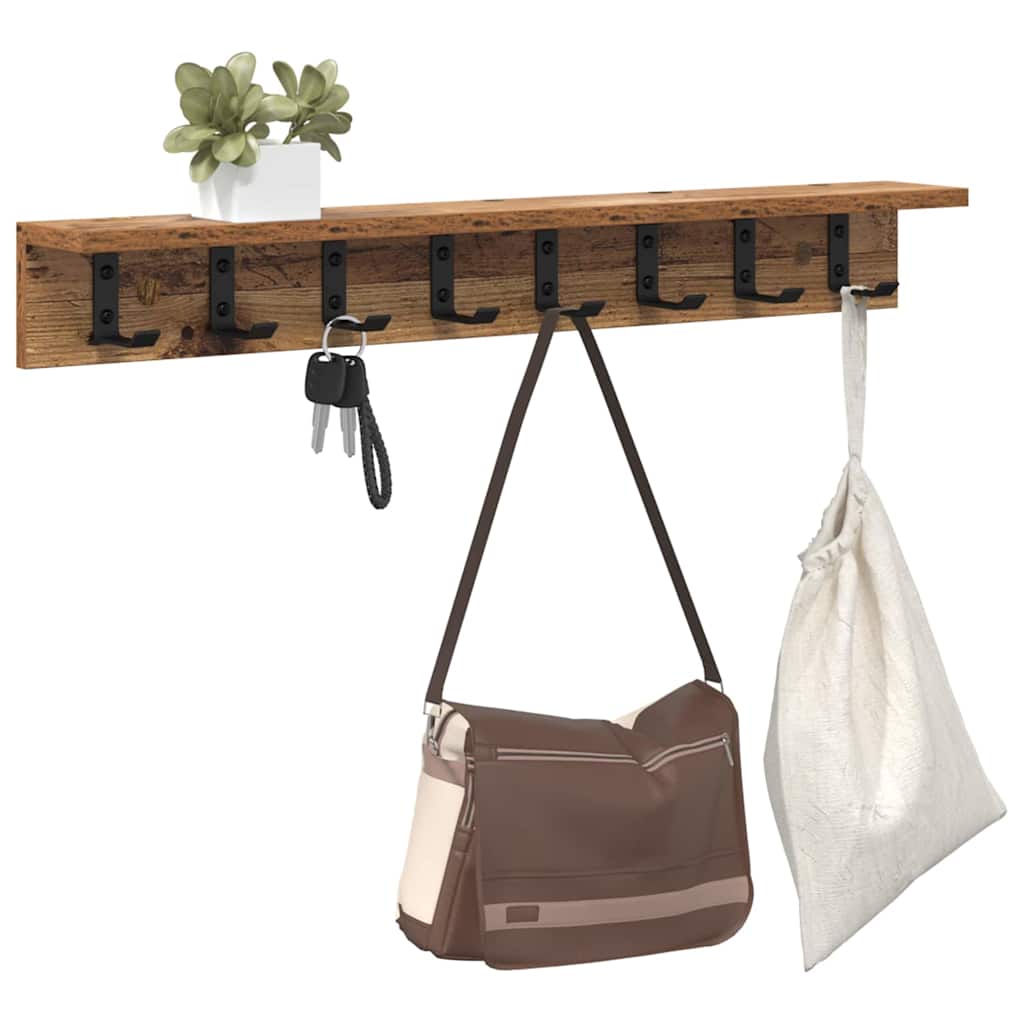 Porte-manteau mural Bois ancien 80 x 10,5 x 10,5 cm - XIOS