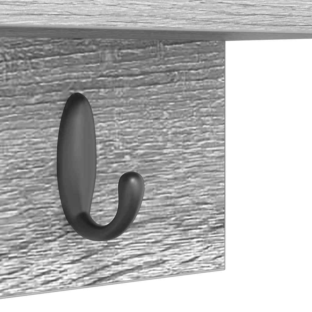 Porte-manteau mural avec étagère Sonoma gris 40 x 10.5 x 18 cm - XIOS