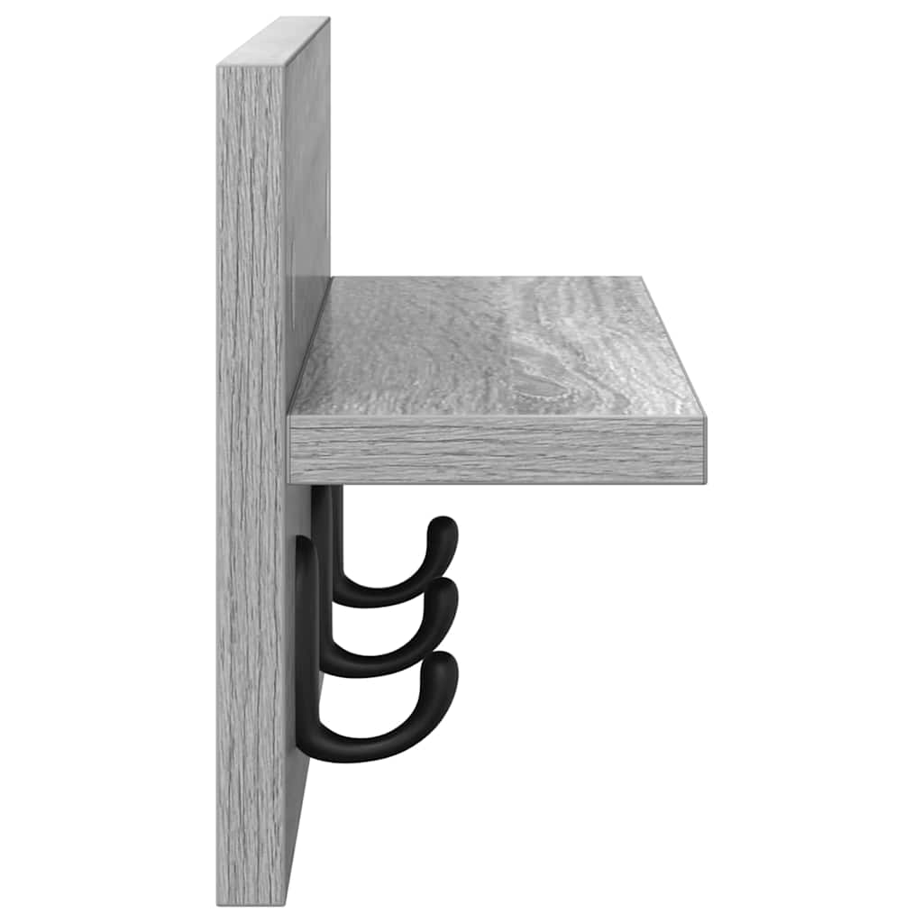 Porte-manteau mural avec étagère Sonoma gris 40 x 10.5 x 18 cm - XIOS