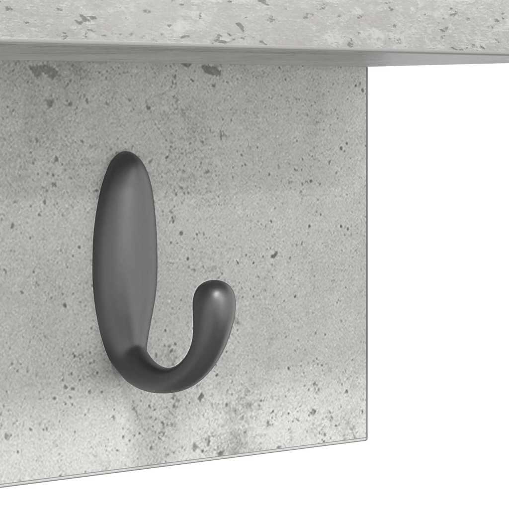 Porte-manteau mural avec étagère Gris béton 60 x 10.5 x 18 cm