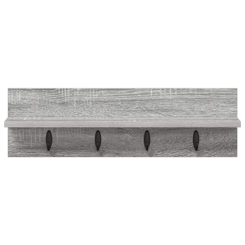 Porte-manteau mural avec étagère Sonoma gris 60 x 10.5 x 18 cm - XIOS