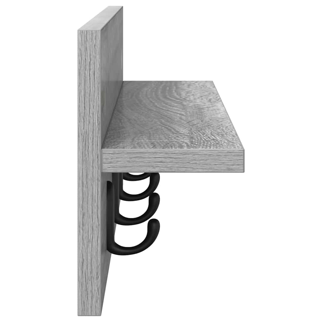 Porte-manteau mural avec étagère Sonoma gris 60 x 10.5 x 18 cm - XIOS